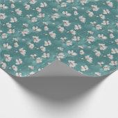 Floral Snow Spring Wrapping Paper Geschenkpapier (Ecke)