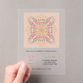 Floral Soft peach kaleidoscopic Script Best Mom  Acryleinladungen (Insitu (Handheld))