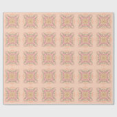 Floral Soft peach kaleidoscopic Script Best Mom  Geschenkpapier (Flach)