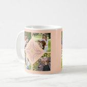 Floral Soft peach kaleidoscopic Script Best Mom  Kaffeetasse (Vorderseite Links)