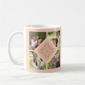 Floral Soft peach kaleidoscopic Script Best Mom  Kaffeetasse (Links)