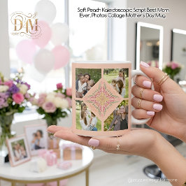 Floral Soft peach kaleidoscopic Script Best Mom  Kaffeetasse
