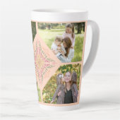 Floral Soft peach kaleidoscopic Script Best Mom  Milchtasse (Rechte Ecke)