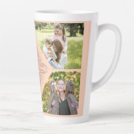 Floral Soft peach kaleidoscopic Script Best Mom  Milchtasse