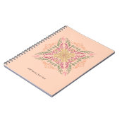 Floral Soft peach kaleidoscopic Script Best Mom  Notizblock (Linke Seite)