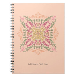 Floral Soft peach kaleidoscopic Script Best Mom  Notizblock