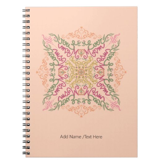 Floral Soft peach kaleidoscopic Script Best Mom  Notizblock (Vorderseite)