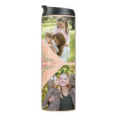 Floral Soft peach kaleidoscopic Script Best Mom Thermosbecher (Nach rechts gedreht)