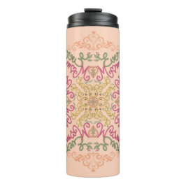 Floral Soft peach kaleidoscopic Script Best Mom  Thermosbecher