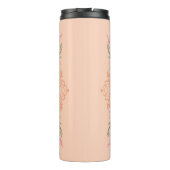 Floral Soft peach kaleidoscopic Script Best Mom  Thermosbecher (Rückseite)