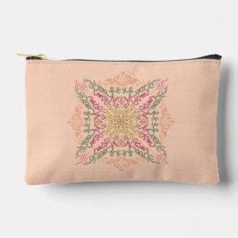 Floral Soft peach kaleidoscopic Script Best Mom Zubehörtasche