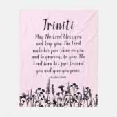 Floral Soft Pink Custom Baby Name Segen Gebet Fleecedecke (Vorderseite)