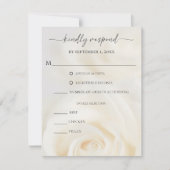 Floral Soft White Rose Wedding RSVP Karte (Vorderseite)