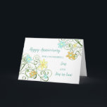 Floral Son & Son in Law Wedding Jubiläum Karte<br><div class="desc">Glückliche Hochzeitskarte für Jung und Sohn im Gesetz mit hübschen Frühlingsblumen,  und herzlichen Vers.</div>
