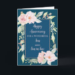 Floral Son & Son in Law Wedding Jubiläum Karte<br><div class="desc">Glückliche Hochzeitskarte für Sohn und Sohn im Jura mit schönen Vintagen rosa Aquarellfarben-Blume und sentimentalem Vers.</div>