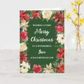 Floral Son & Tochter im Gesetz Frohe Weihnachten Karte (Gelbe Blume)