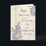 Floral Son & Tochter im Jura Hochzeitstag Karte<br><div class="desc">Glückliche Hochzeitskarte für Sohn und Tochter im Gesetz mit schönen Vintagen violetten Blumen und sentimentalen Vers.</div>