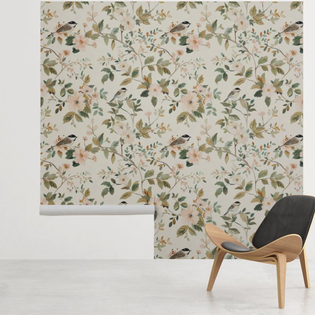 Floral Song Bird Light Hübsches Muster Tapete (Von Creator hochgeladen)