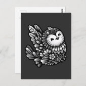 Floral Songbird Art Postkarte (Vorne/Hinten)