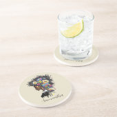 Floral Sparkling afrikanische Amerikanerin Getränkeuntersetzer (Seite)