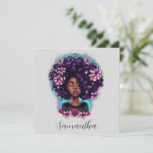 Floral Sparkling Afro Frau (Stehend Vorderseite)