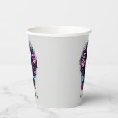 Floral Sparkling Afro Frau Pappbecher (Links)
