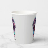 Floral Sparkling Afro Frau Pappbecher (Rechts)