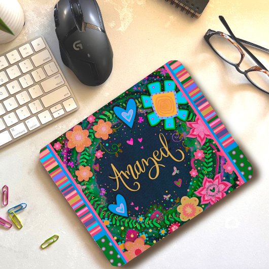 Floral Spaß erstaunliche Strip-Inspirivity One Wor Mousepad