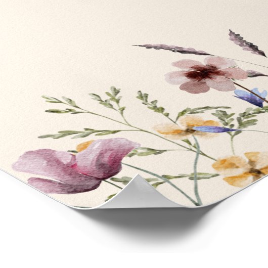 Floral spät nachts Windeln signieren Poster (Ecke)