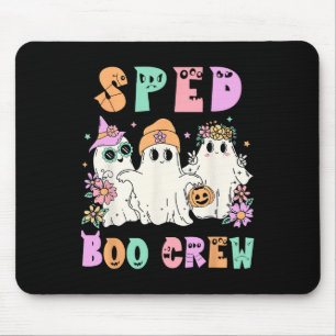Floral Sped Boo Crew Halloween Ghost Special Mousepad