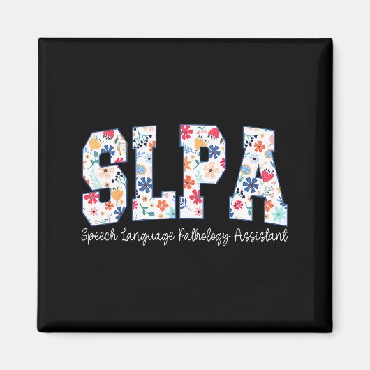 Floral Speech Language Pathology Istant Slpa Appre Magnet (Vorne)