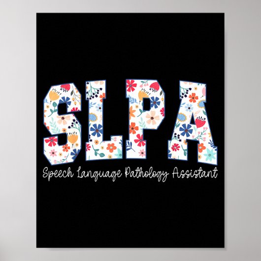 Floral Speech Language Pathology Istant Slpa Appre Poster (Vorne)
