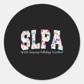Floral Speech Language Pathology Istant Slpa Appre Runder Aufkleber (Vorderseite)