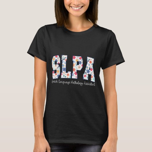 Floral Speech Language Pathology Istant Slpa Appre T-Shirt (Vorderseite)
