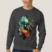 Floral Spider Pumpkin Pixel Art Sweatshirt (Vorderseite)
