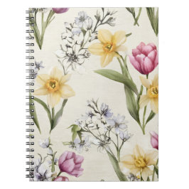 Floral Spiral Notebook | Vintage Botanical Flower Notizblock