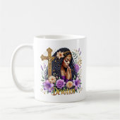 Floral Spirituelle Afrikanische Amerikanerin beten Kaffeetasse (Links)