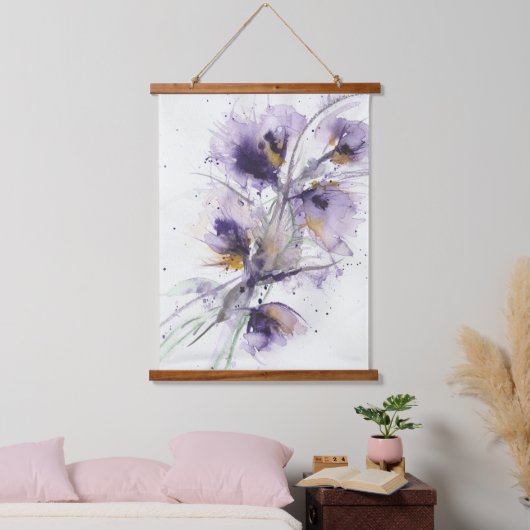 Floral Splash Wandteppich Mit Holzrahmen (Schlafzimmer)