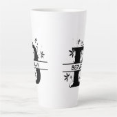Floral Split Angepasstes Alphabet-Monogramm Letter Milchtasse (Vorderseite)