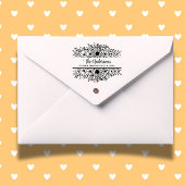 Floral Split Monogram, Blume Theme Gummistempel