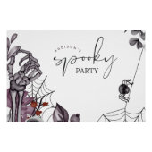 Floral Spooky Halloween Geburtstagsparty Poster (Vorderseite)
