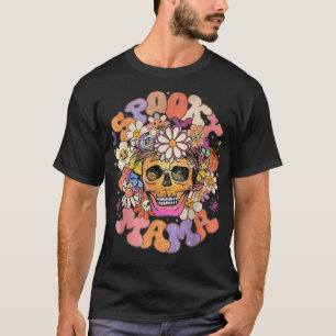 Floral Spooky Mama Retro Halloween Groovy Spooky S T-Shirt