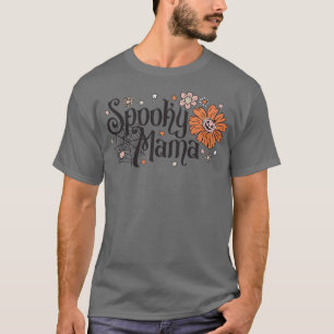 Floral Spooky Mama Womens Spooky Mama Halloween Pa T-Shirt