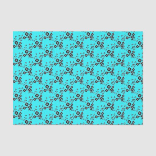 Floral Spray Art 1, Robine Egg-Silve-TISSUE WRAP Seidenpapier (Vorderseite)