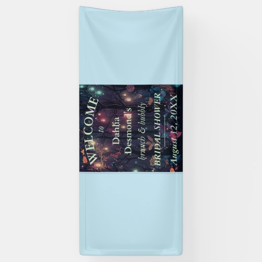 Floral Spray Brunch & Bubbly Brautparty Empfang Banner (Vertikal)