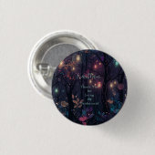 Floral Spray Fantasy Art Button (Vorne & Hinten)