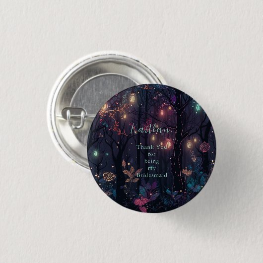 Floral Spray Fantasy Art Button (Vorne & Hinten)