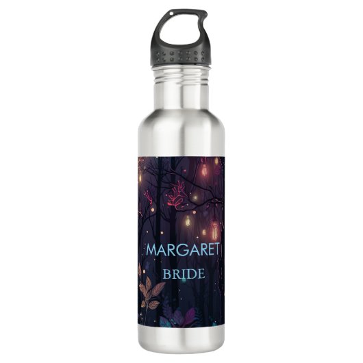 Floral Spray Fantasy Art Wedding Bride Edelstahlflasche (Vorderseite)
