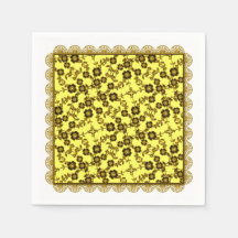 Floral Spray, Lace-GOLD-YELLOW DARK-PAPIERNAPKINS