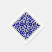 Floral Spray, spitz-weiß-blau-PAPIERPARTY NAPKINS Serviette (Ecke)
